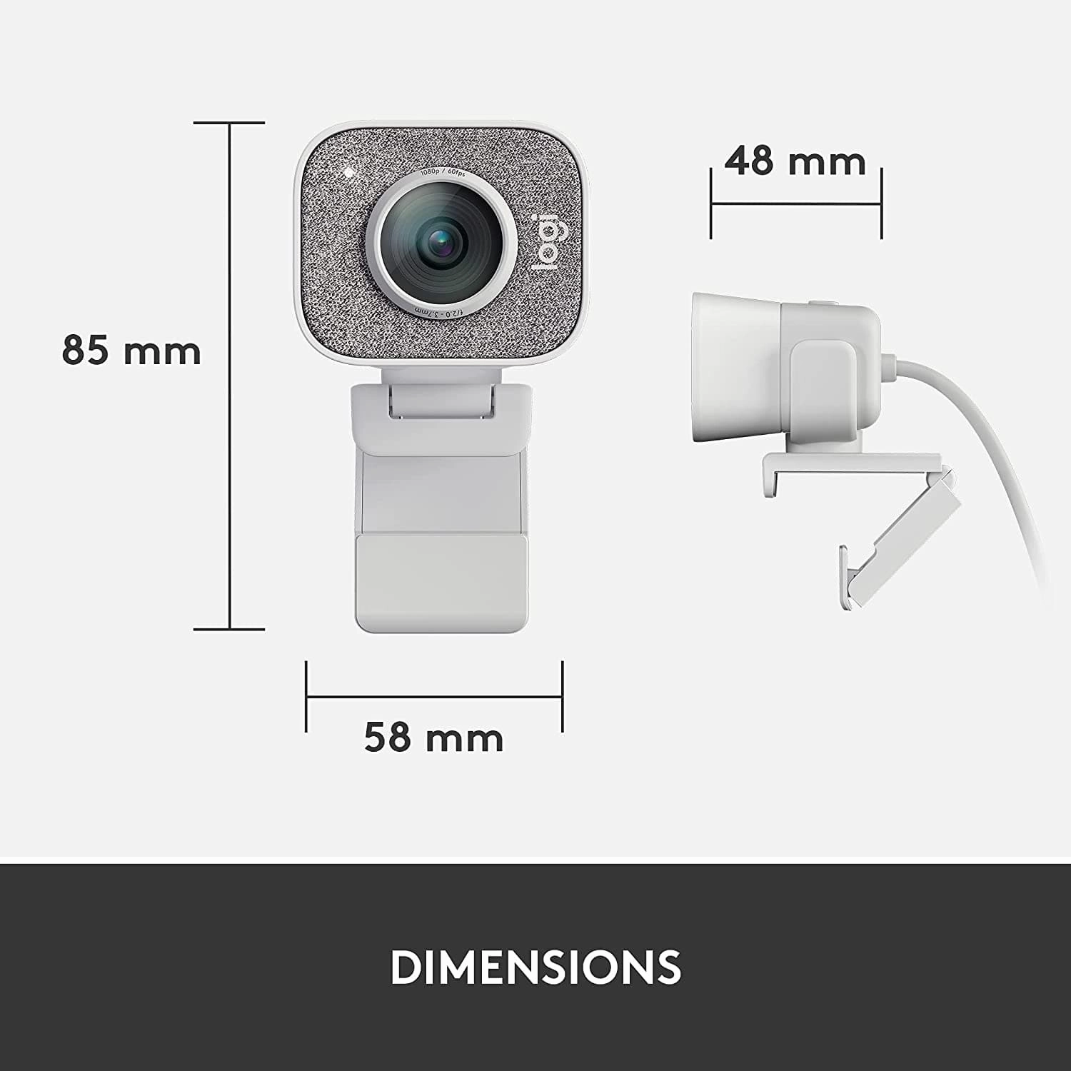 Logitech StreamCam C Live Streaming Webcam for Youtube and Twitch, Full 1080p HD 60fps, USB-C Connection, AI-enabled Facial Tracking, Auto Focus, Vertical Video - OFF WHITE