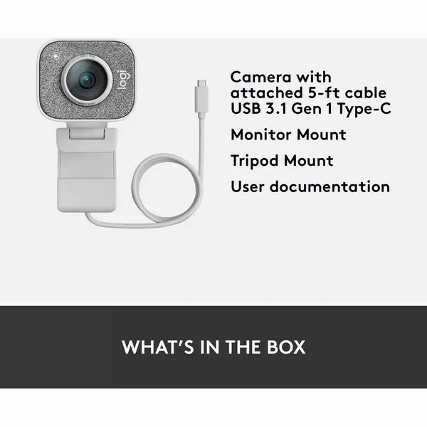 LOGITECH StreamCam Full HD USB-C Webcam - White