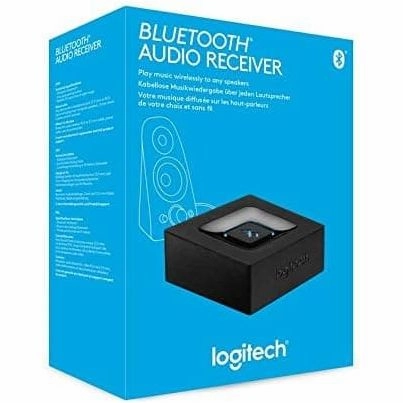 Logitech Wireless Bluetooth Audio Receiver 3.5mm Audio and RCA Outputs to Speakers , UK Plug - Black/Blue