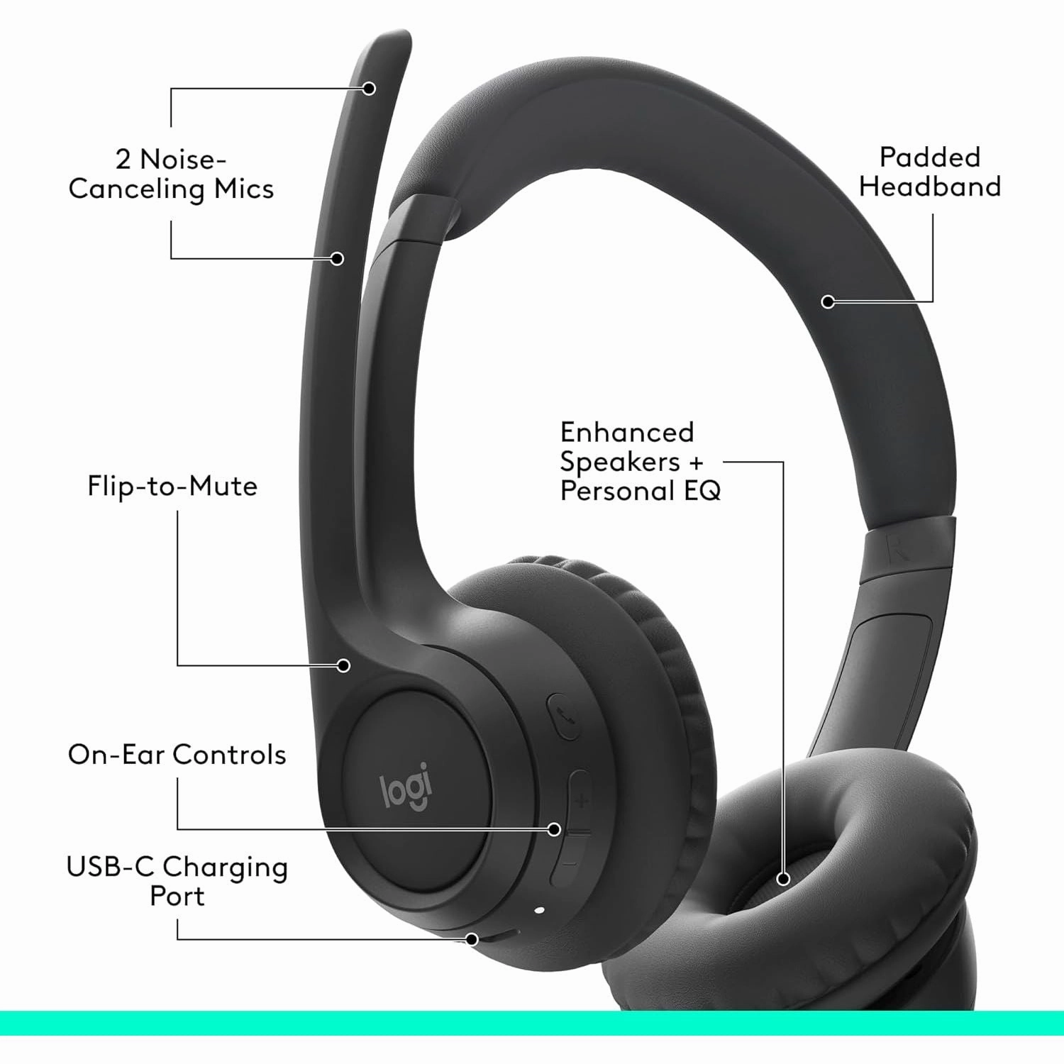 Logitech Zone 300 Wireless PC Headset - Black