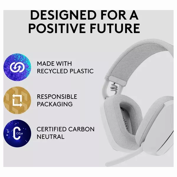 Logitech Zone Vibe 100 Wireless Headset  Off-White