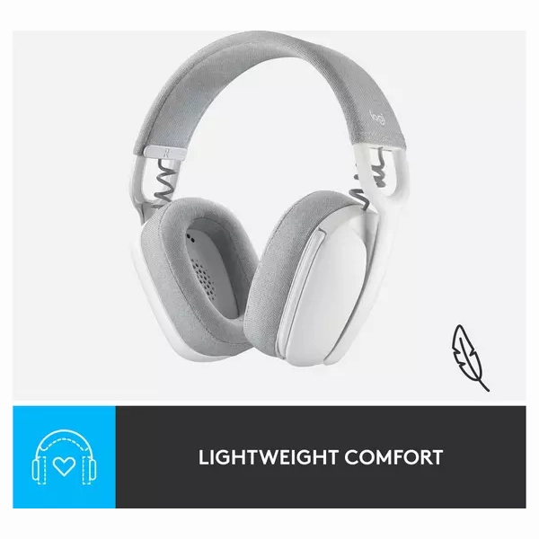 Logitech Zone Vibe 100 Wireless Headset  Off-White