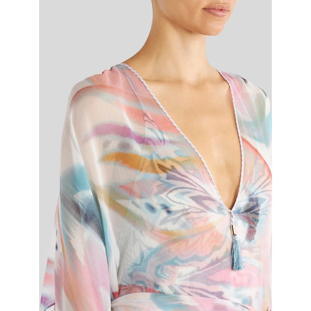 Long Dress With Butterfly Wing Pattern