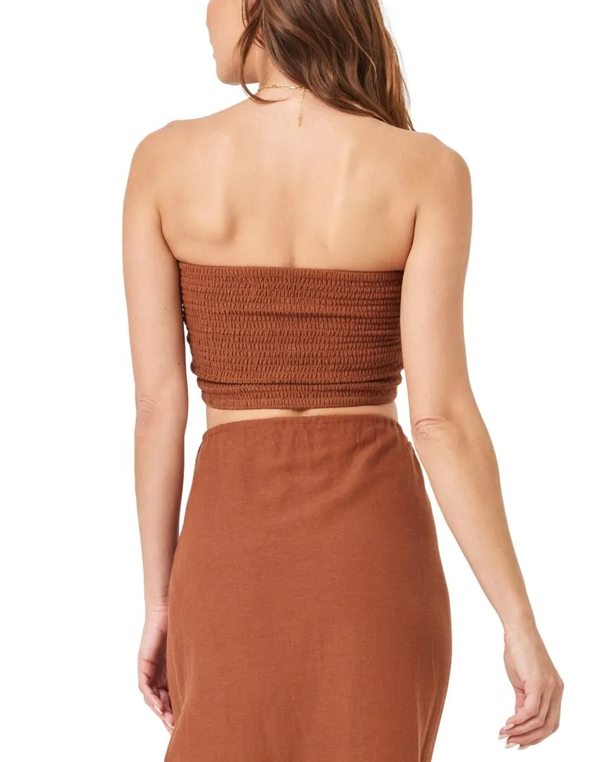 L*Space Summer Feels Linen-Blend Tube Top
