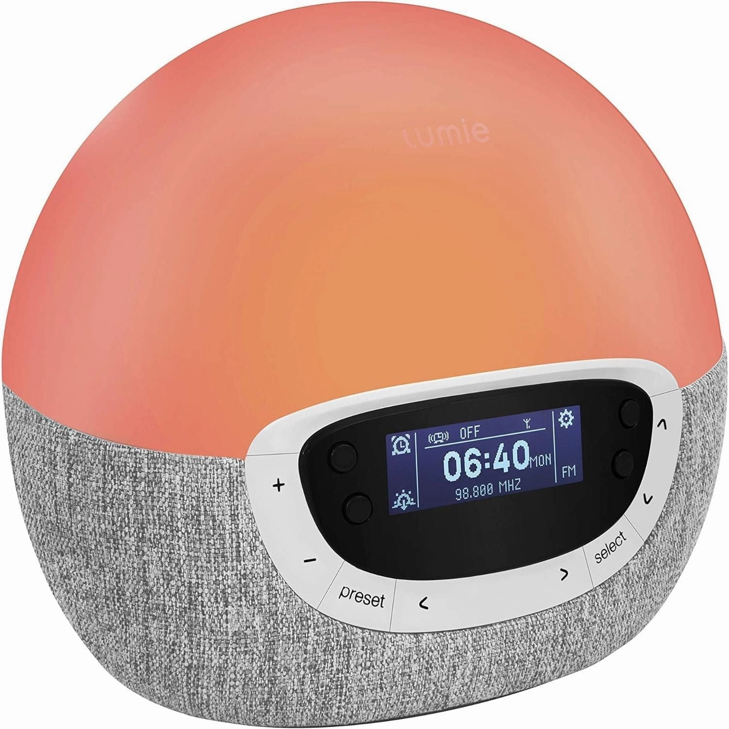 Lumie Bodyclock Shine 300 - Wake-up Light Alarm Clock with Radio, 15 Sounds and Sleep Sunset - White