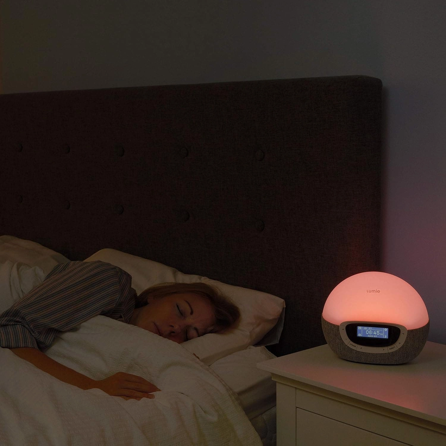 Lumie Bodyclock Shine 300 - Wake-up Light Alarm Clock with Radio, 15 Sounds and Sleep Sunset - White