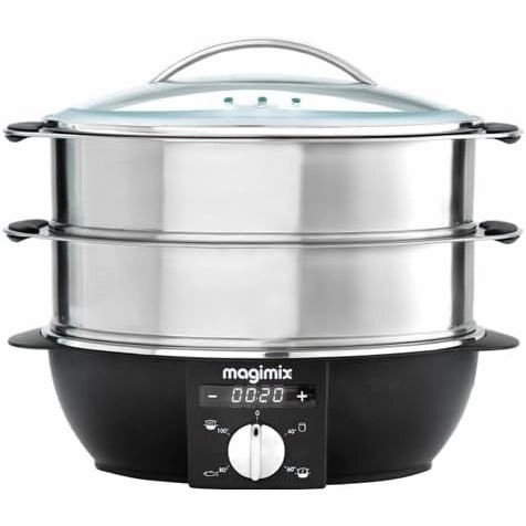 Magimix 11582 2-Basket Independent 1900W Steamer  Black & Chrome