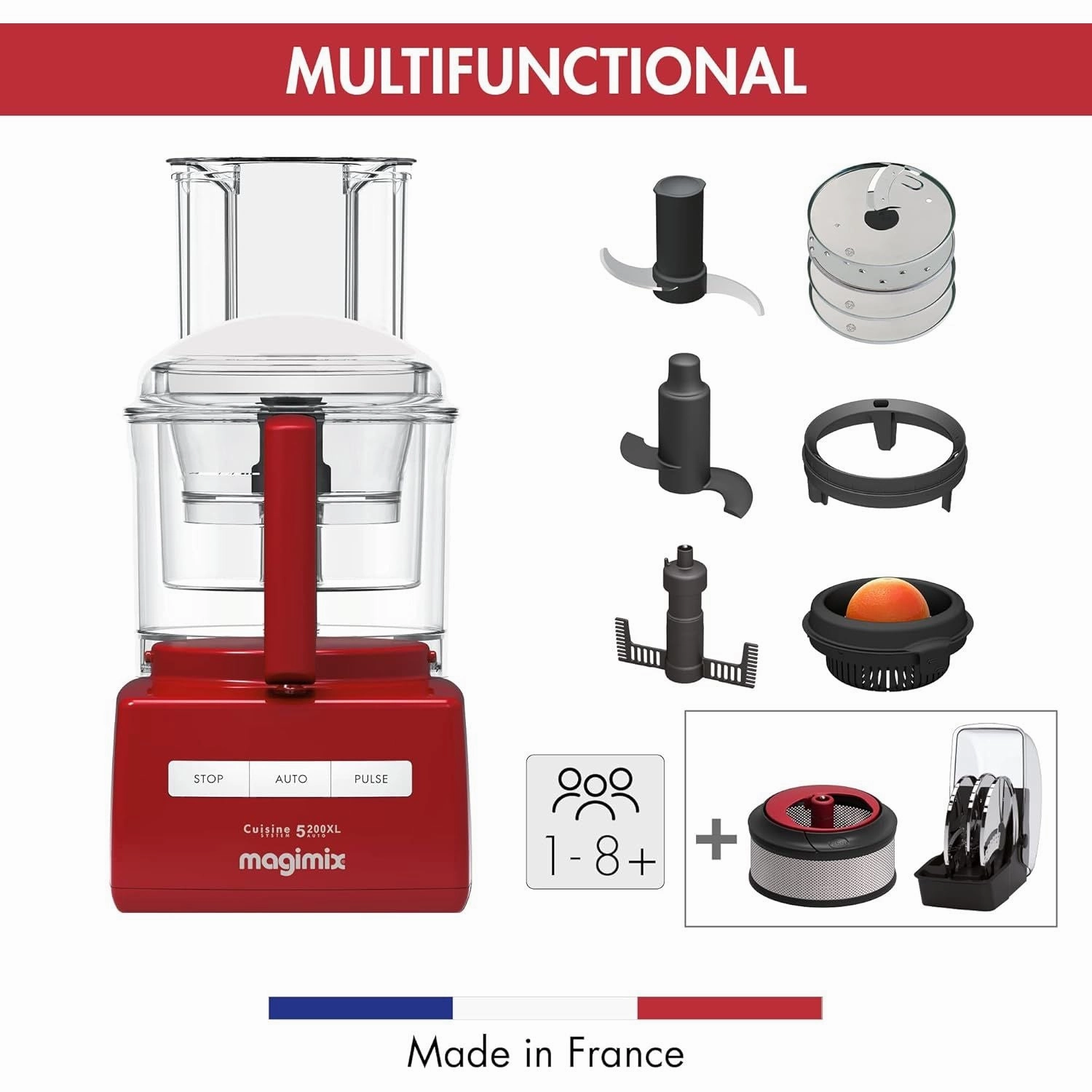 Magimix 5200XL Premium Food Processor  Red