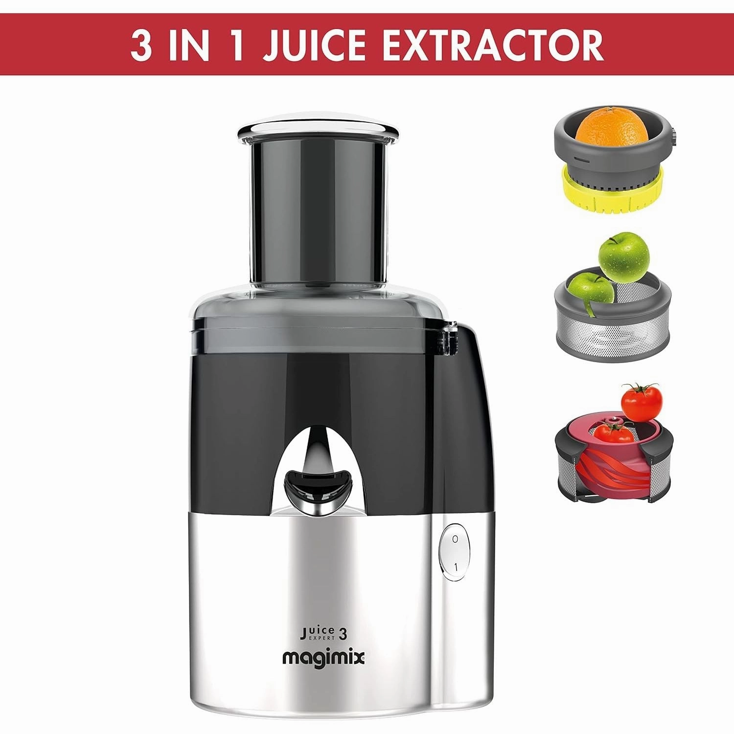 Magimix Juice Expert 3  Juice, Smoothie & Plant-Based Milk Maker Machine, Easy to Maintain, Satin/Black (Model: 18082)