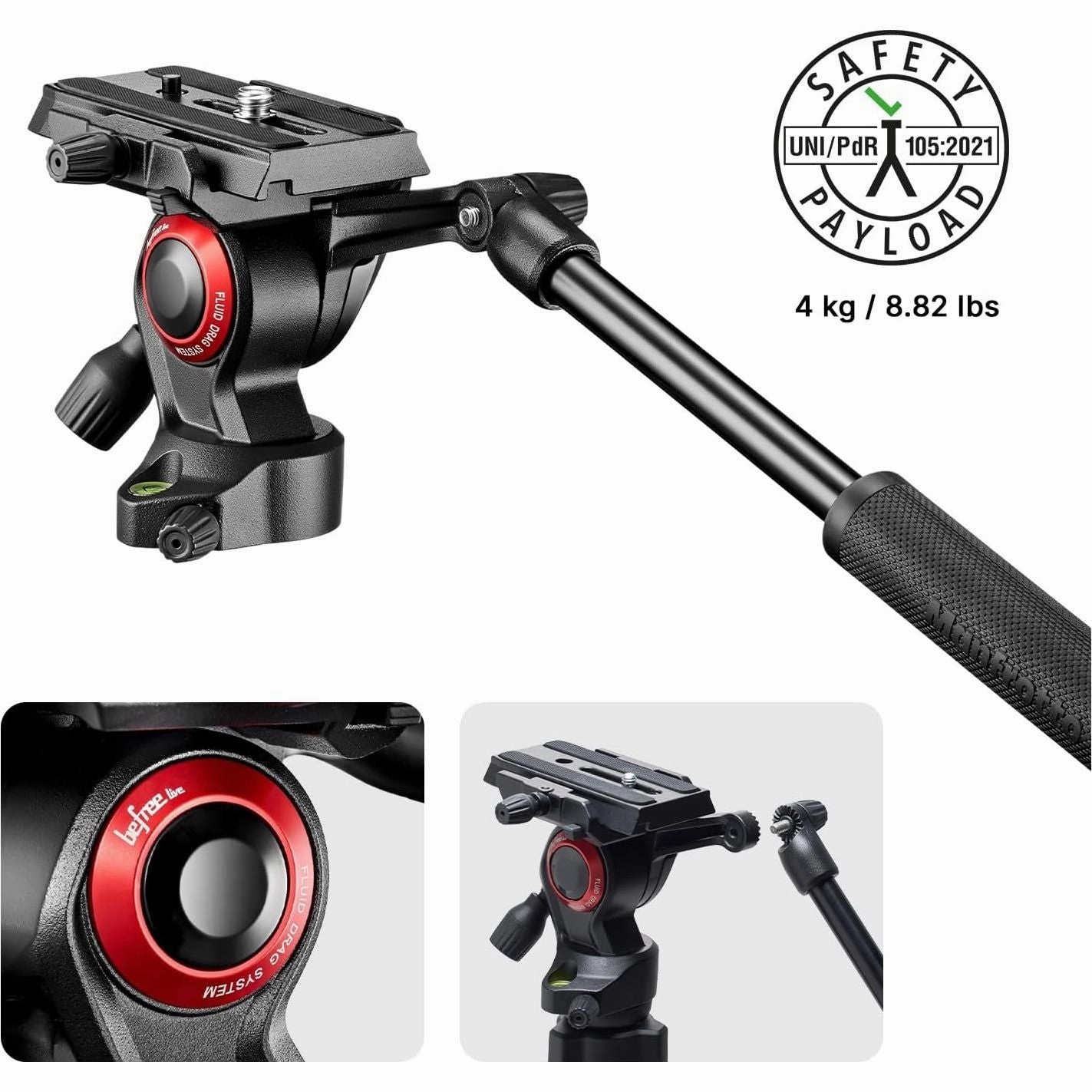 Manfrotto Befree Live Twist Travel Video Tripod ?C Aluminium, Twist Lock, for DSLR, Mirrorless & Video Cameras