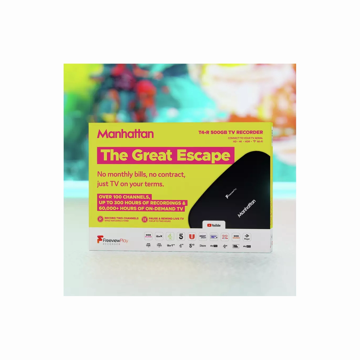 Manhattan T4-R 500GB Freeview Play 4K TV Recorder