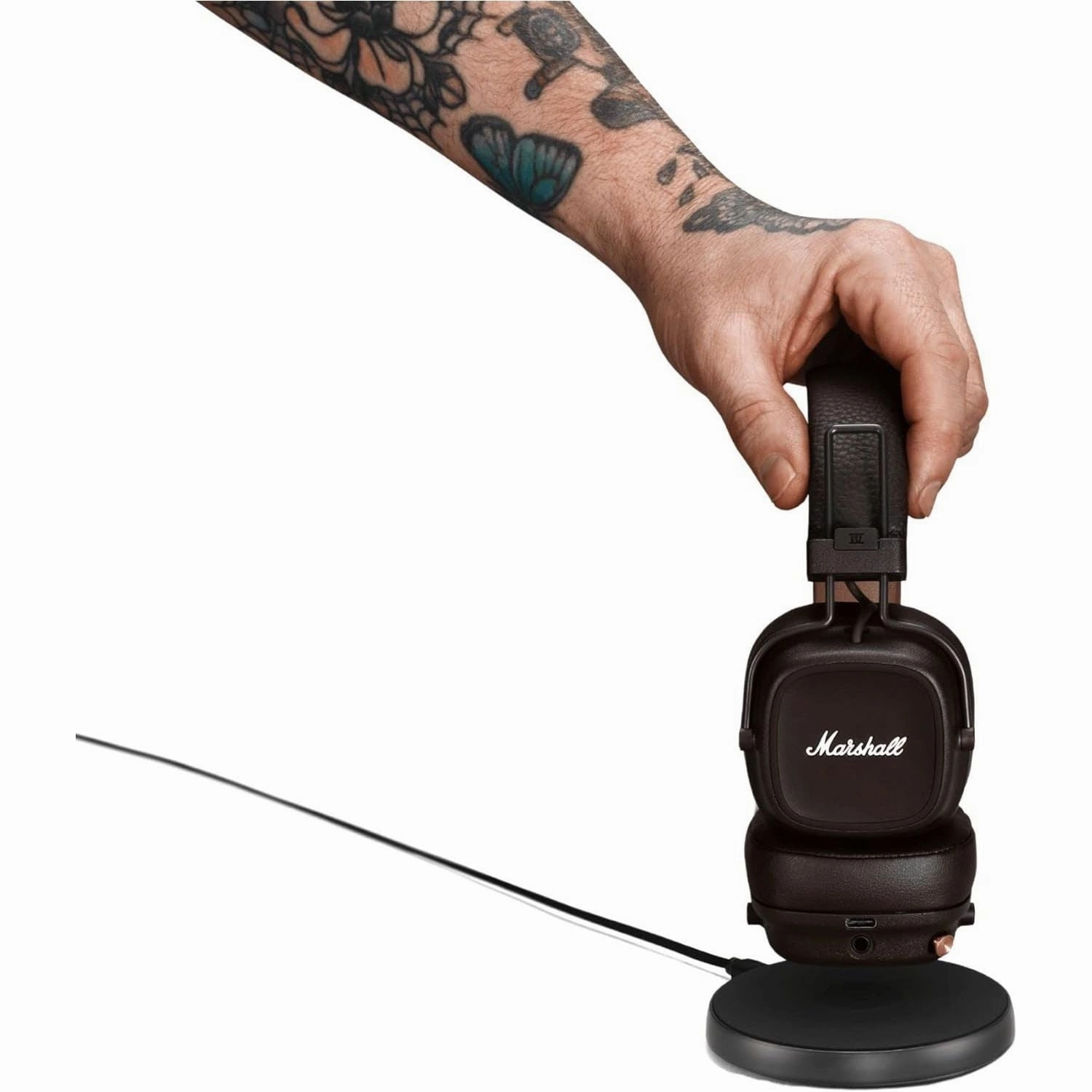 Marshall Major IV On-Ear Bluetooth Headphones  Wireless, Foldable, 80 Hours Playtime, Brown