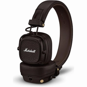 Marshall Major V Bluetooth Wireless Headphones, 100 Hours playtime - Brown earbuds and headphones, true wireless earbuds, noise cancelling earbuds