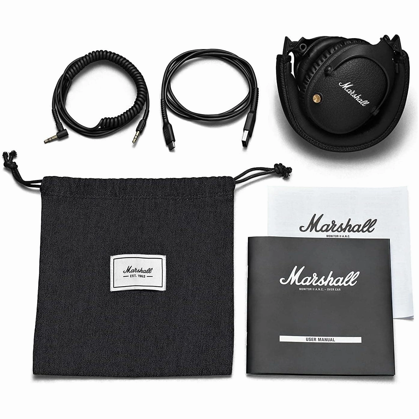 Marshall Monitor II ANC Wireless Bluetooth Headphones - Over-Ear, Active Noise Cancellation, 30-Hour Battery, Black