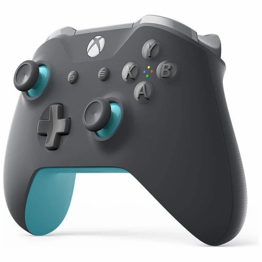 Microsoft Official Xbox Grey and Blue Wireless Controller