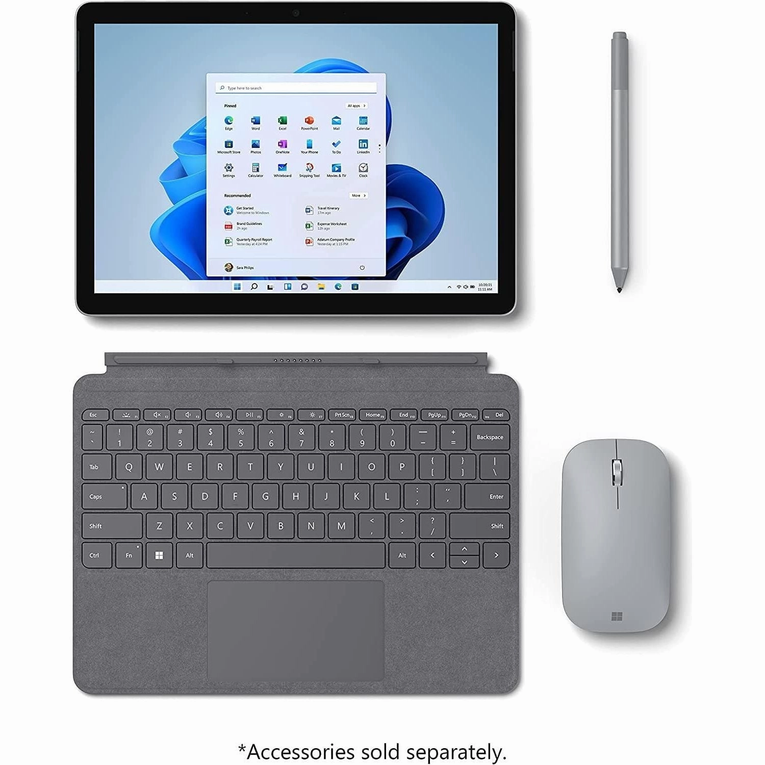 Microsoft Surface Go 3 10.5 Inch, Intel Pentium Gold G5600, 4GB RAM, 64GB Wi-Fi Tablet - Grey