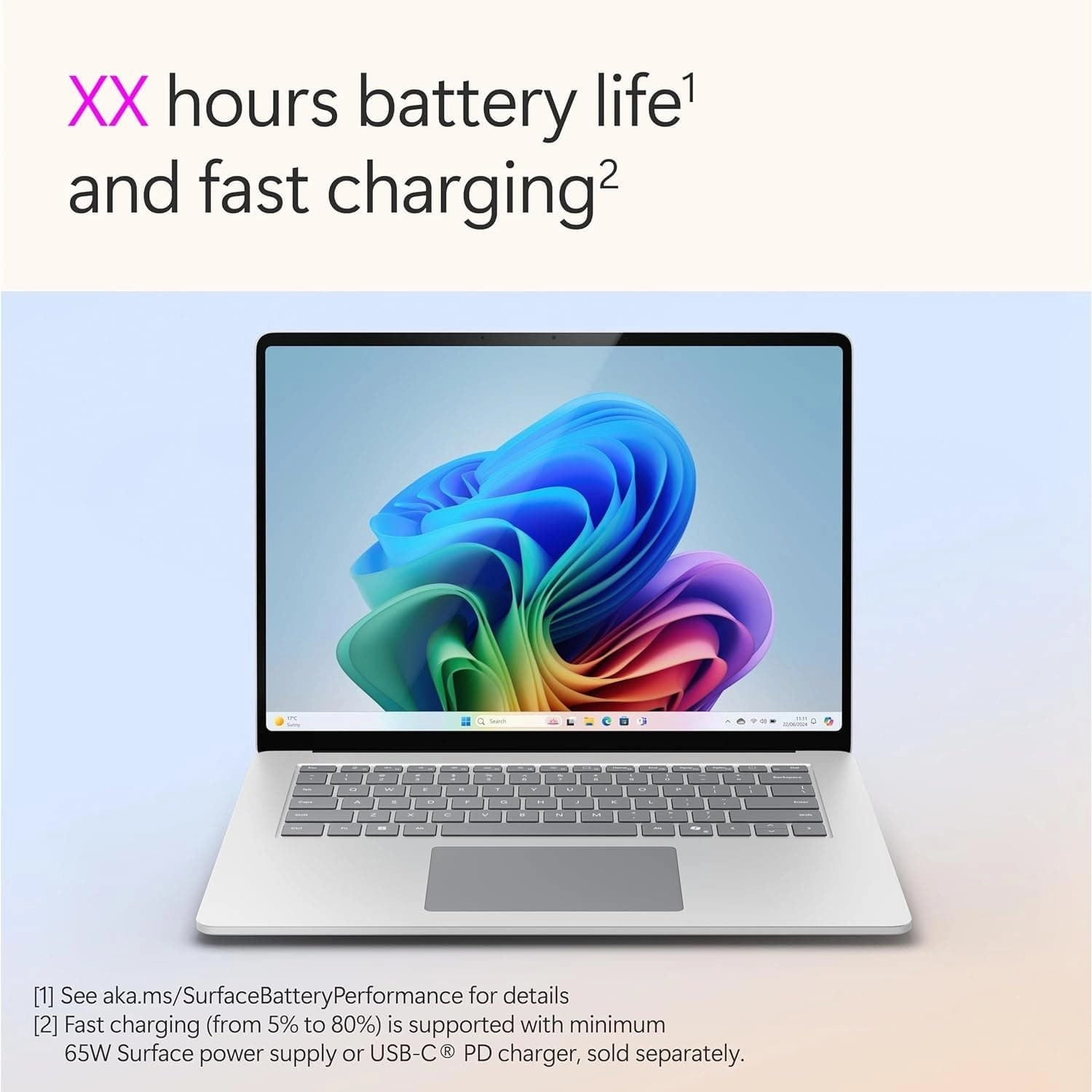 Microsoft Surface Laptop 13.8" Snapdragon X Plus, 256GB SSD, Copilot  PC, Platinum