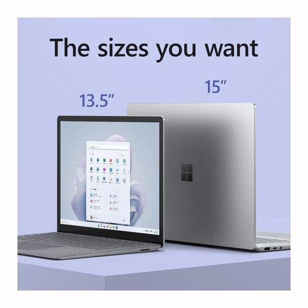 Microsoft Surface Laptop 5 15" Intel Core i7 -1255U, 8GB RAM, 256 GB SSD Intel Iris Xe Integrated graphics Touch Screen - Platinum