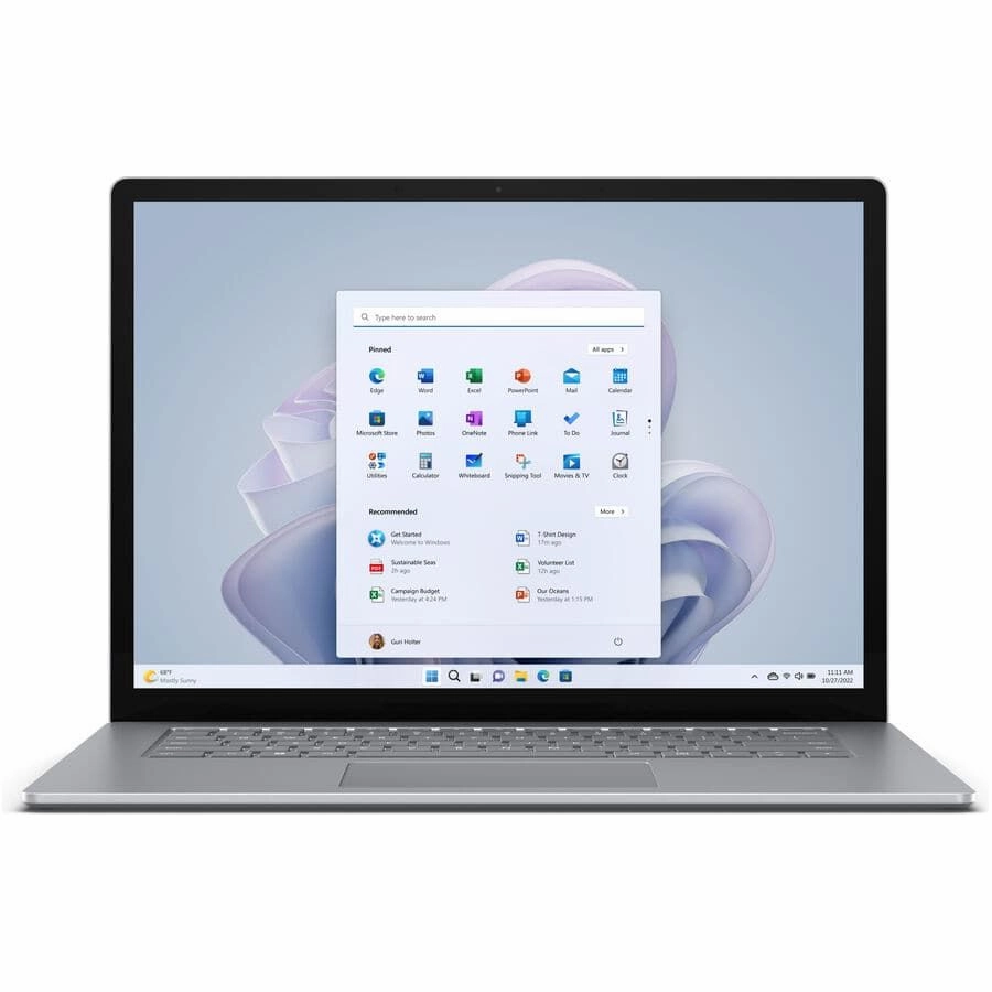 Microsoft Surface Laptop 5 15" Intel Core i7 -1255U, 8GB RAM, 256 GB SSD Intel Iris Xe Integrated graphics Touch Screen - Platinum