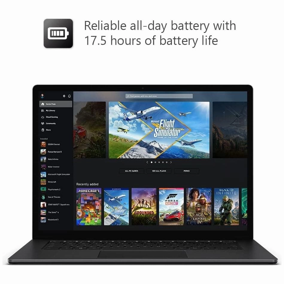 Microsoft Surface Laptop 5, Intel Core i7, 32GB RAM, 1TB SSD, 15" Touchscreen, Windows 10 Pro, Matte Black