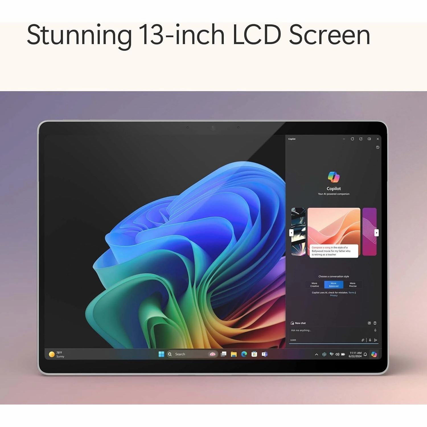 Microsoft Surface Pro, 13" Touchscreen Laptop, Snapdragon X Plus, 16GB Memory, 256GB SSD, Platinum