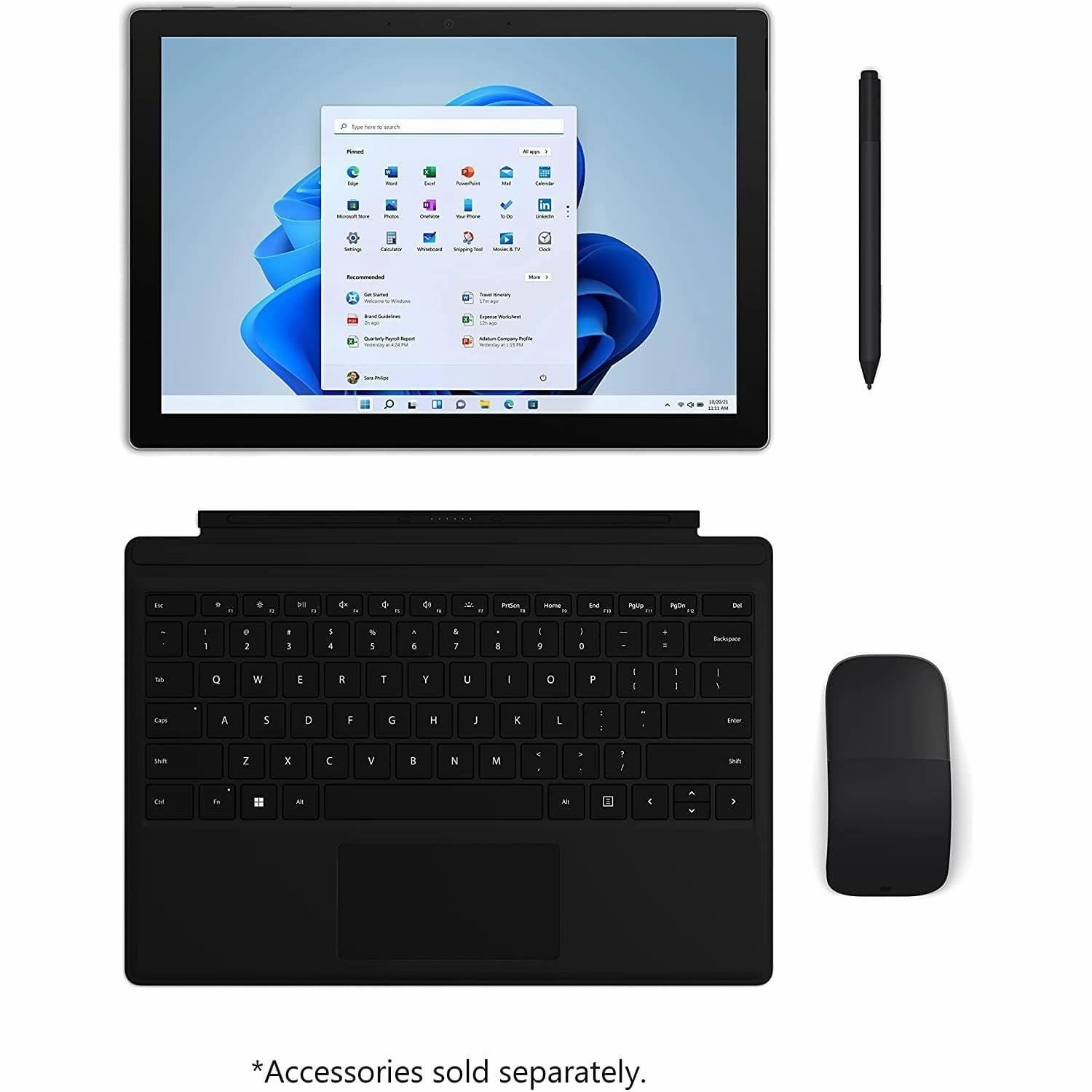 Microsoft Surface Pro 7 , Intel Core i5, 8GB RAM, 128GB SSD, 12.3" Display, Intel Iris Xe Graphics, Platinum