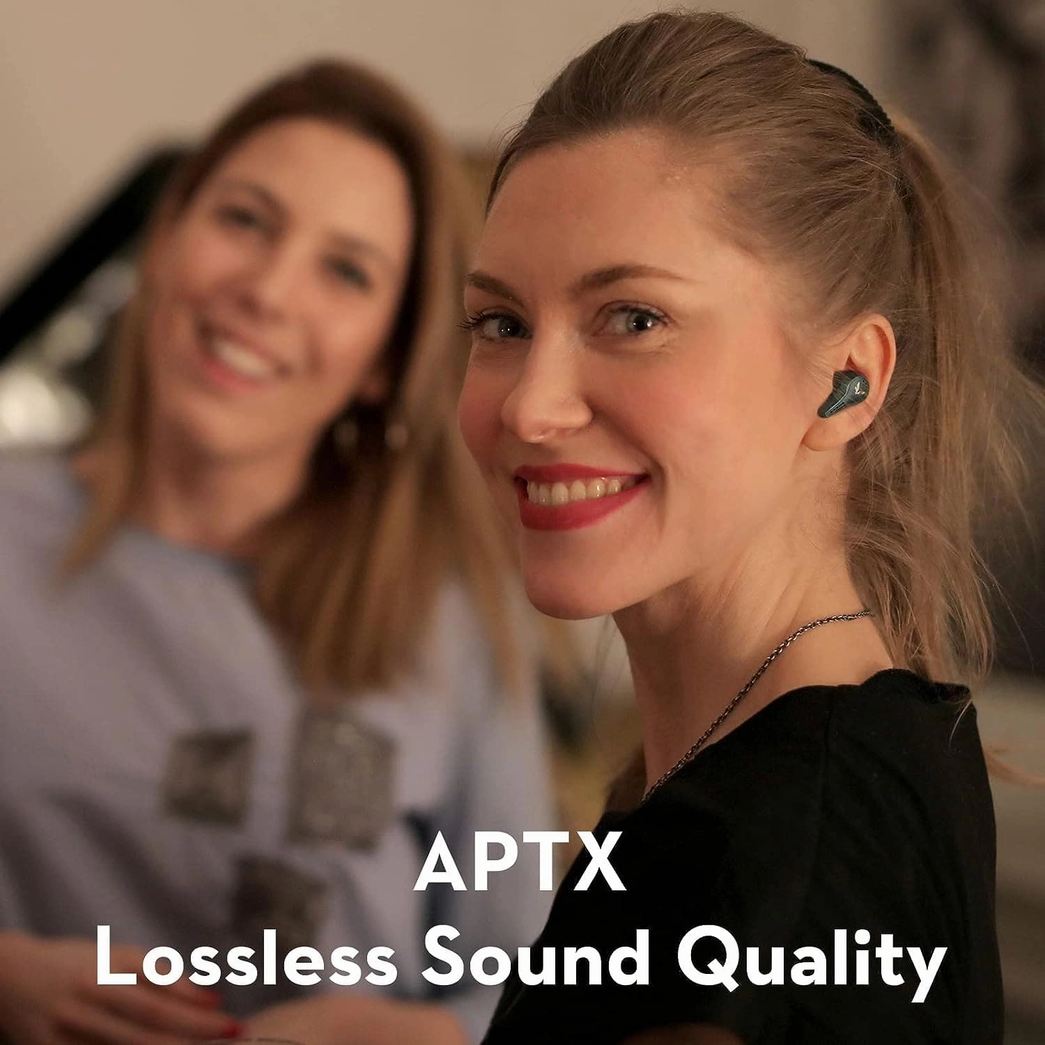 Mifo FiiTii HiFiDots Wireless Earbuds Active Noise Cancelling, aptX Lossless Sound Quality Bluetooth Earphones QC3071, APP for Custom EQ, Bluetooth 5.3, IPX7 Waterproof Small Earbuds - Black