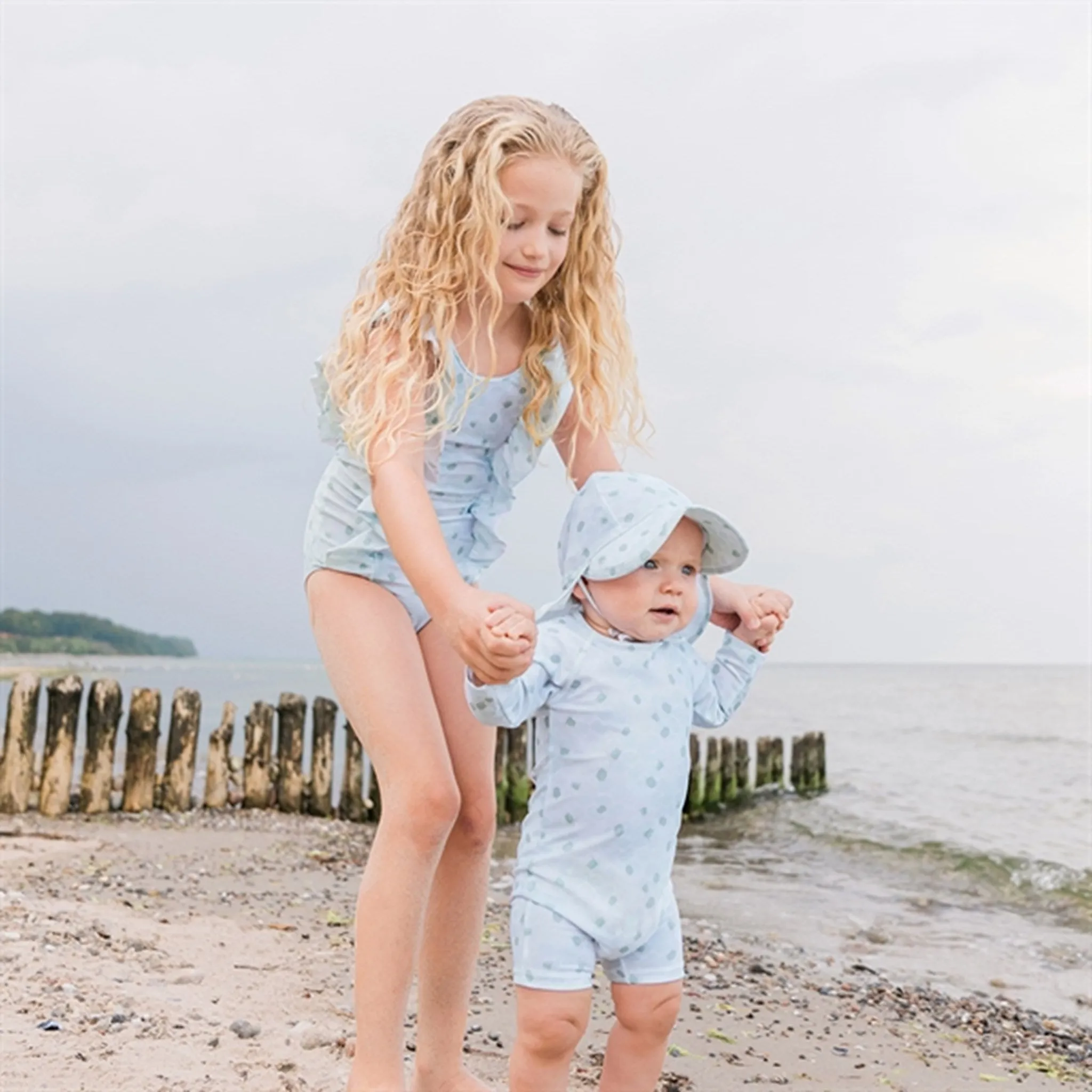 MINI A TURE Goldie Printed UV50 Swim Suit Green Sea Turtle