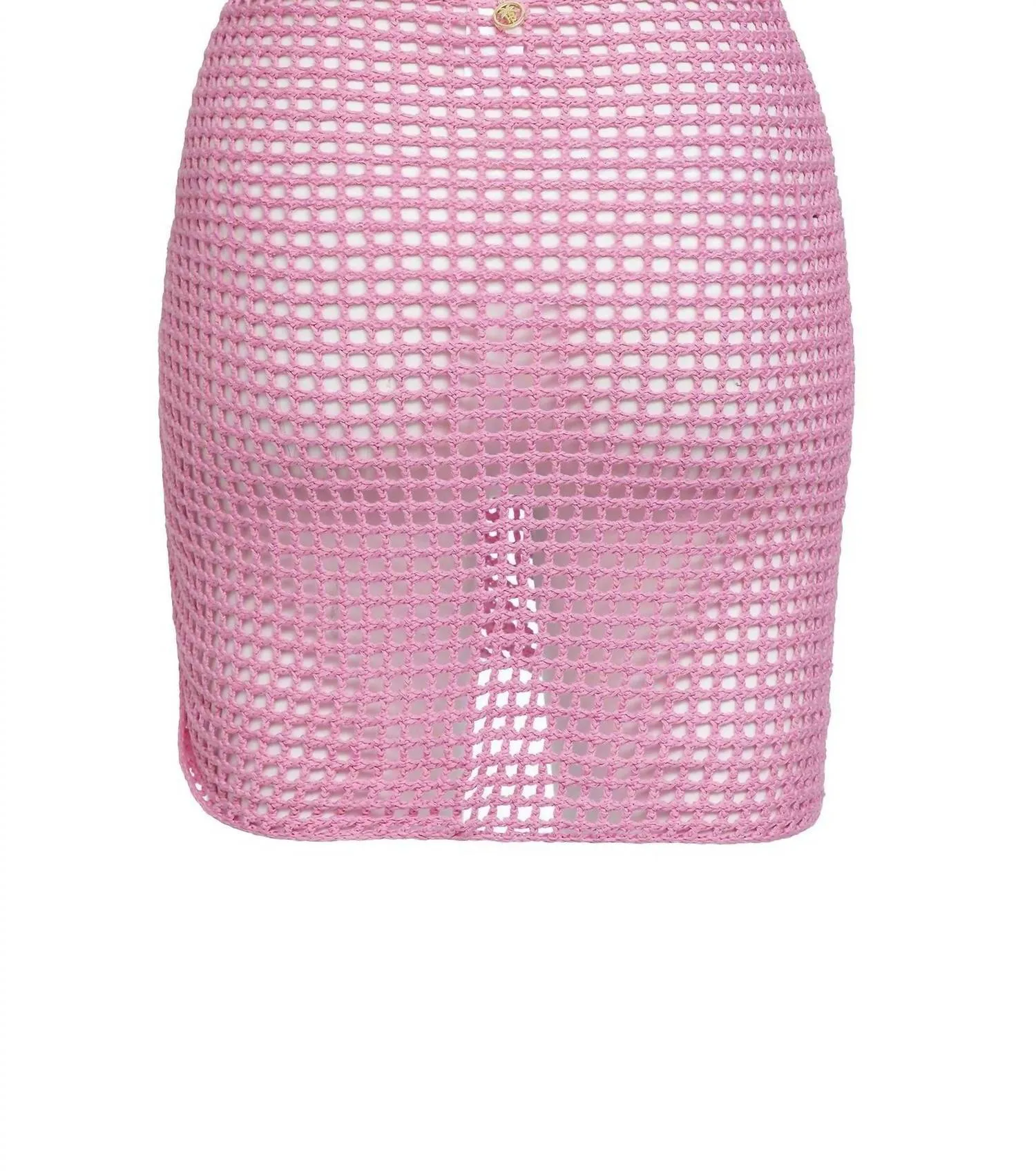 Mini Net Sarong In Pink Cream