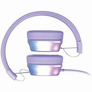 Mixx Audio | Limited Edition OX1 On-Ear Stereo Foldable Headphones With In-Line Mic - Headphones for girls teens kids, Pink and Purple Mermaid - 3.5mm Jack