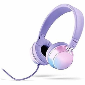 Mixx Audio | Limited Edition OX1 On-Ear Stereo Foldable Headphones With In-Line Mic - Headphones for girls teens kids, Pink and Purple Mermaid - 3.5mm Jack bluetooth headphones, cheap wireless headphones, headphones with mic