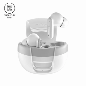 Mixx Audio StreamBuds Solo 3 - White bluetooth headphones, cheap wireless headphones, headphones with mic