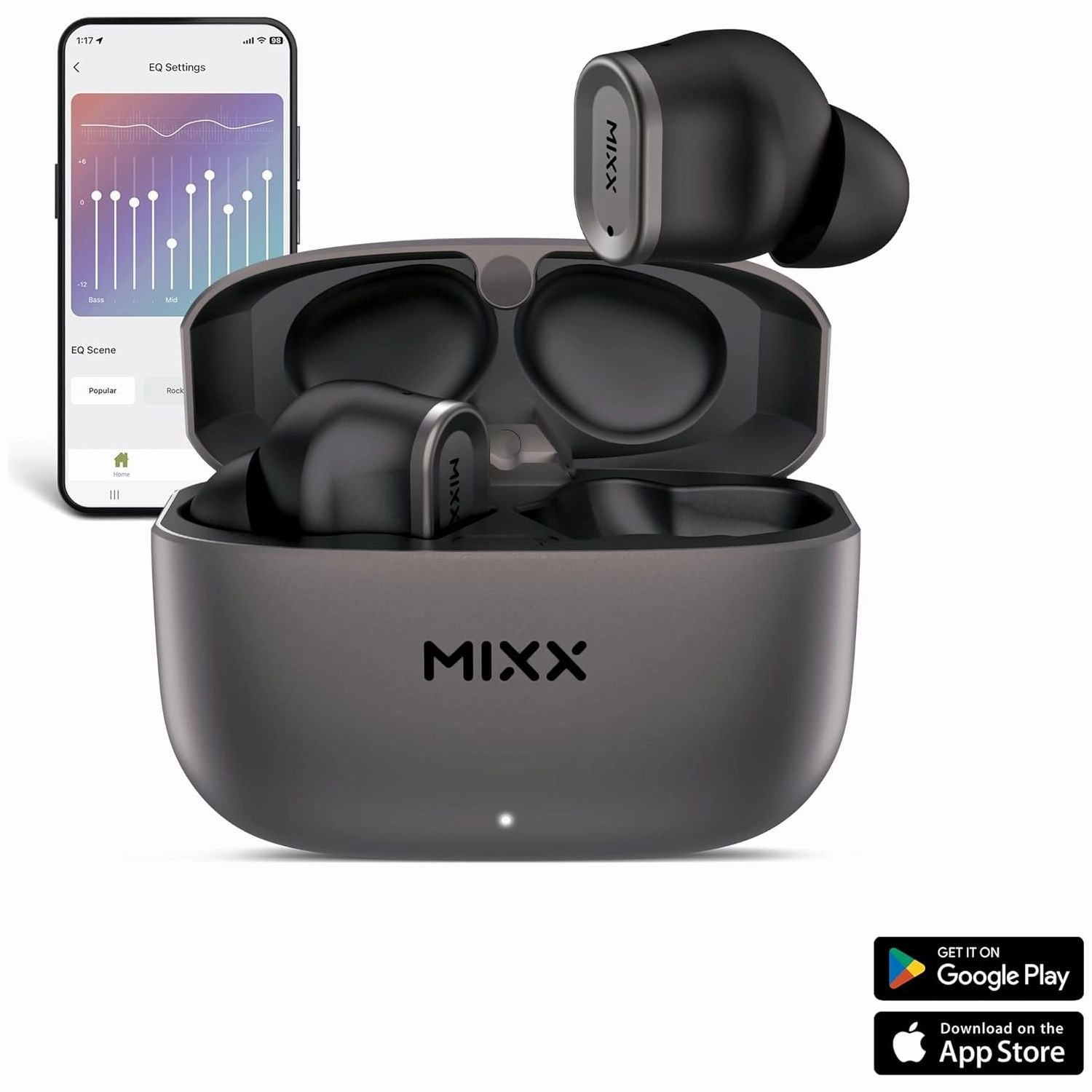 Mixx Streambuds Custom 1 Wireless Headphones - Black