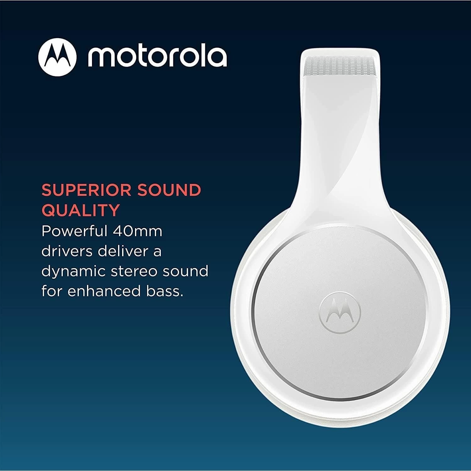 Motorola Bluetooth Wireless Headphone-  Moto XT220 Over-Ear Headphones - White