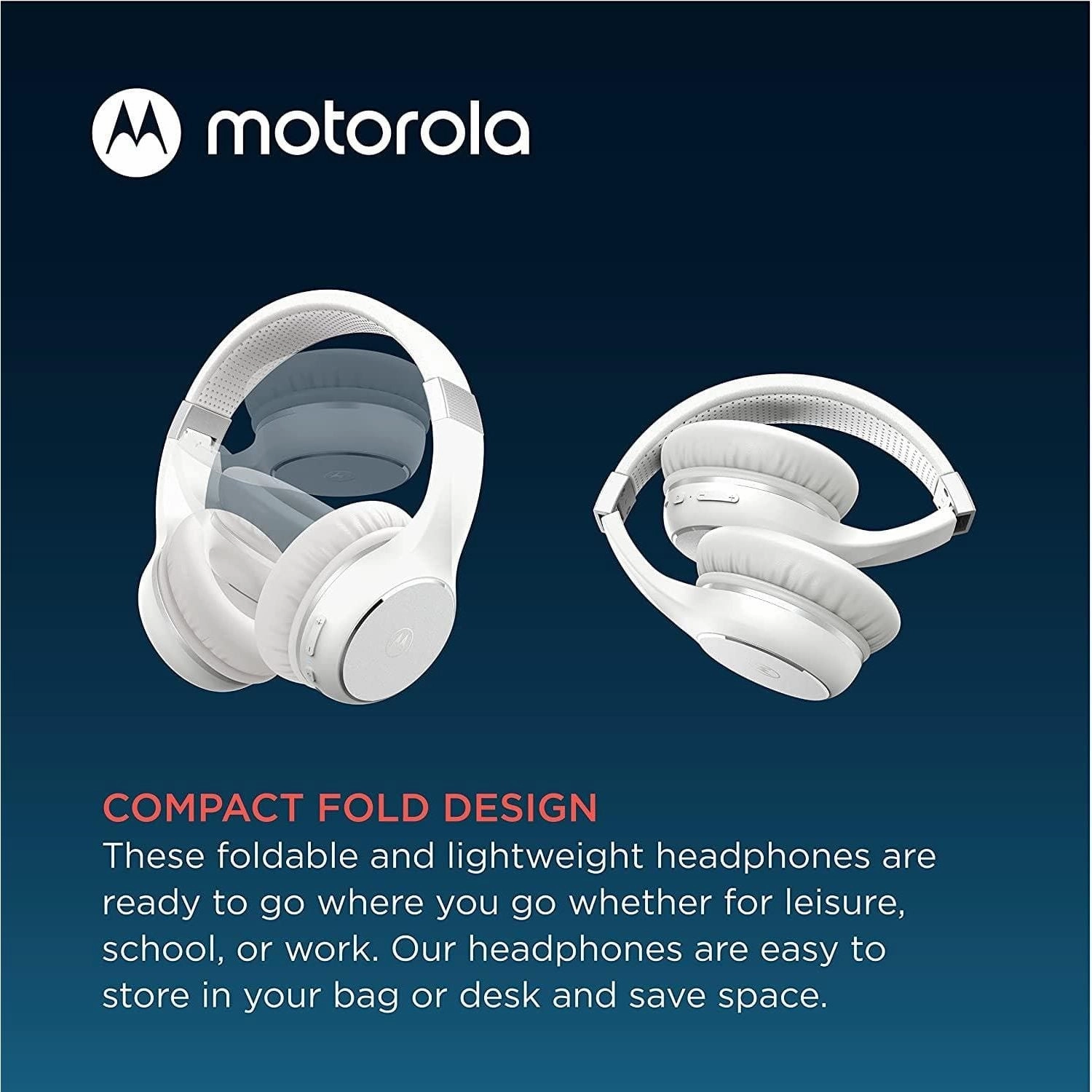 Motorola Bluetooth Wireless Headphone-  Moto XT220 Over-Ear Headphones - White