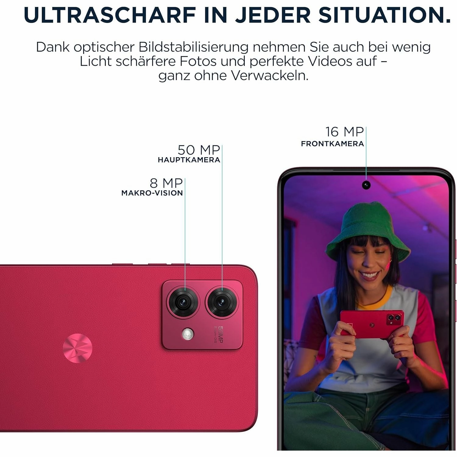 Motorola G84 5G - 12GB RAM, 256GB Storage, Viva Magenta