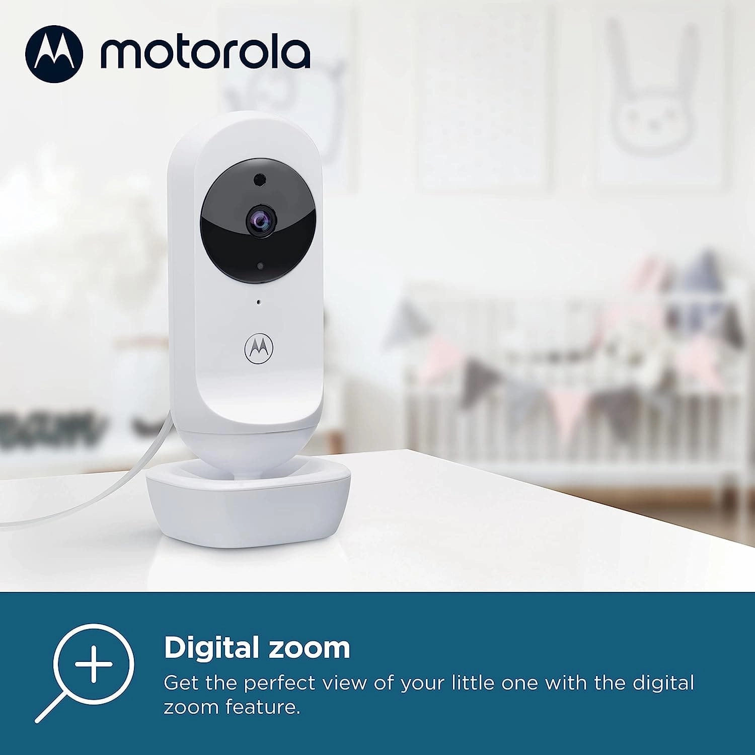 Motorola Nursery VM35-2 / Ease 35 Twin Baby Monitor with 2 Cameras 5.0 Inch Video Baby Monitor Display Split Screen Display Night Vision TwoWay Communication Lullabies Zoom Room Temperature, White