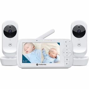 Motorola Nursery VM35-2 / Ease 35 Twin Baby Monitor with 2 Cameras 5.0 Inch Video Baby Monitor Display Split Screen Display Night Vision TwoWay Communication Lullabies Zoom Room Temperature, White retro game consoles, buy sega console, retro gaming accesso