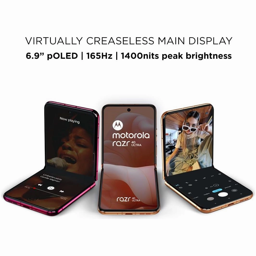 Motorola Razr 40 Ultra (Peach Fuzz, 8GB RAM, 256GB) - Unsealed, 3.6" External AMOLED, 6.9" 165Hz Display, 32MP Selfie Camera, 30W TurboPower, Android 13
