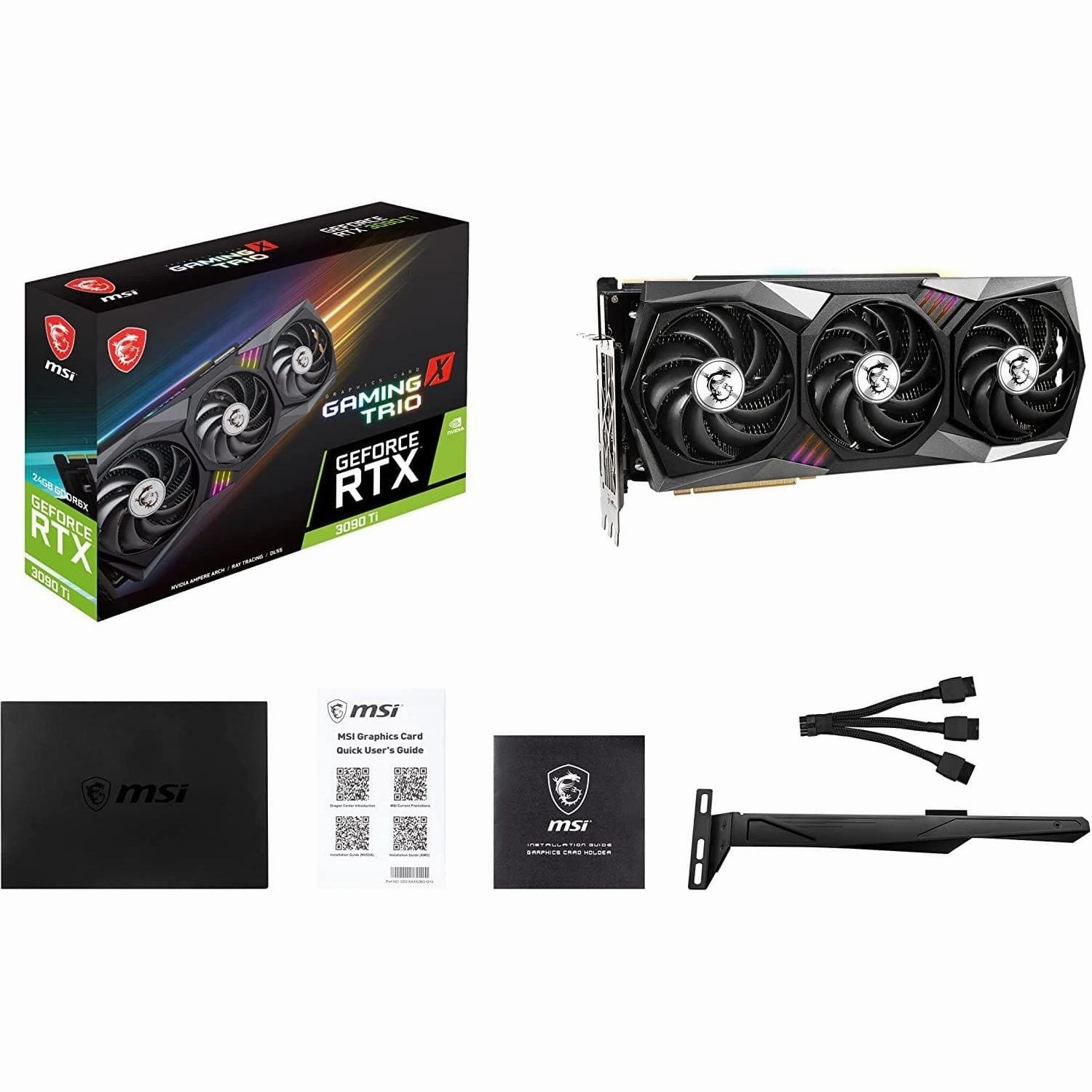 MSI GeForce RTX 3090 Ti GAMING TRIO 24G Gaming Graphics Card - 24GB GDDR6X, 1860 MHz, PCI Express Gen 4, 384-bit, 3x DP v 1.4a, HDMI 2.1 (Supports 4K & 8K HDR)