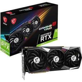 MSI GeForce RTX 3090 Ti GAMING TRIO 24G Gaming Graphics Card - 24GB GDDR6X, 1860 MHz, PCI Express Gen 4, 384-bit, 3x DP v 1.4a, HDMI 2.1 (Supports 4K & 8K HDR) computer accessories, buy computer parts, usb c hub for laptop