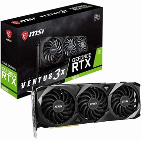 MSI GeForce RTX 3090 VENTUS 3X 24G OC Gaming Graphics Card - 24GB GDDR6X, 1725 MHz, PCI Express Gen 4, 384-bit, 3x DisplayPort v1.4a, HDMI 2.1 computer accessories, buy computer parts, usb c hub for laptop