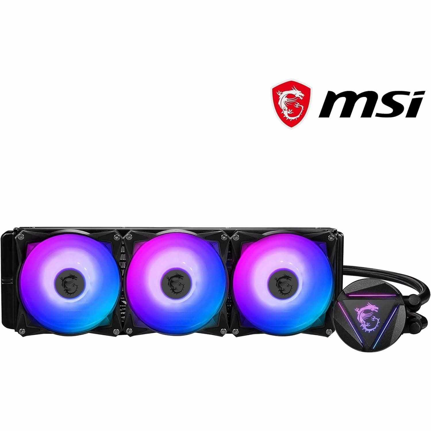 MSI MAG CoreLiquid 360R V2 AIO Liquid CPU Cooler - ARGB Rotatable Blockhead, Split-Flow Cooling, Evaporation-Proof Tubing, Easy Install, AMD/Intel Compatible