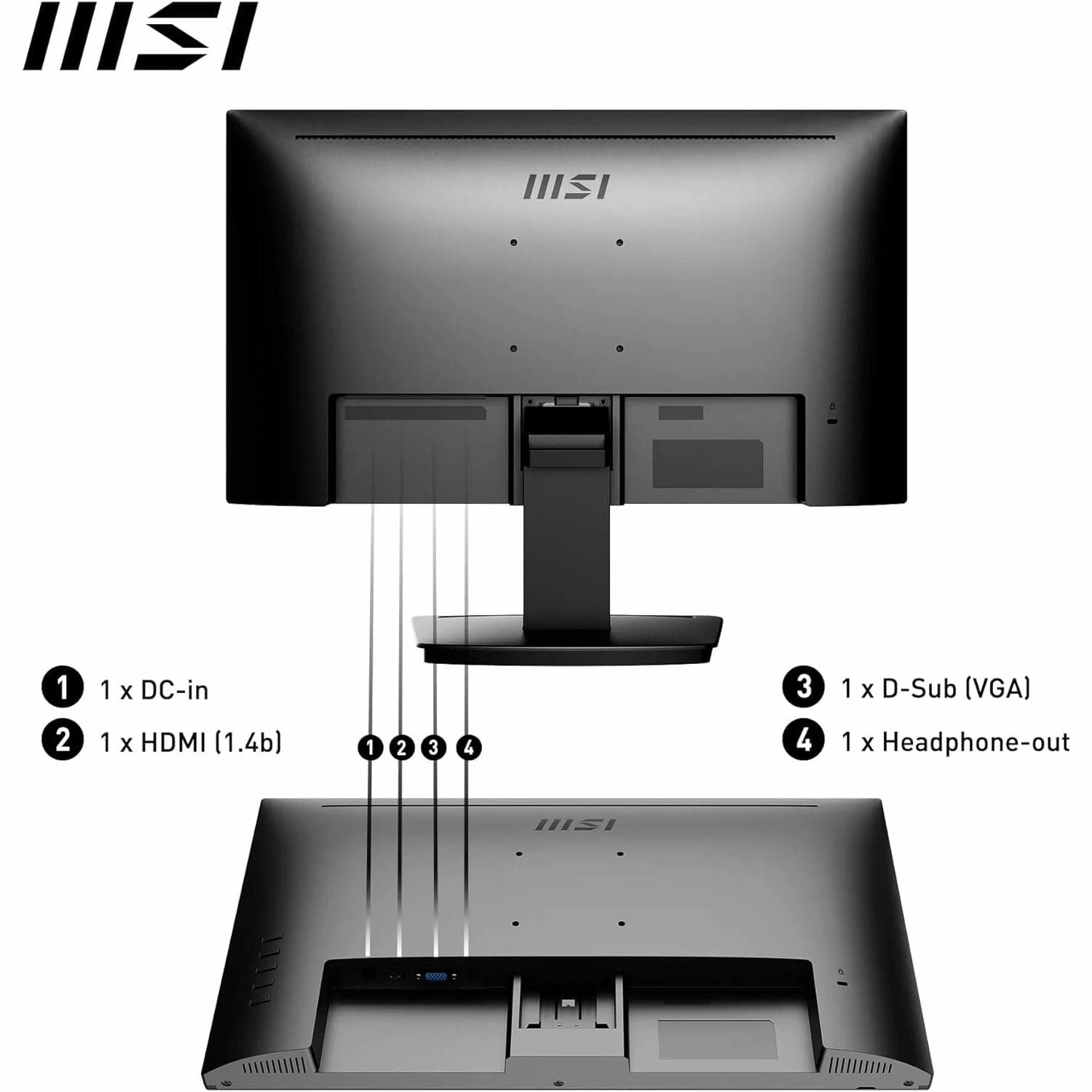 MSI PRO MP223 22.3" FHD 100Hz Monitor, VA, 4ms, FreeSync, HDMI/VGA, Anti-Glare, TV Certified