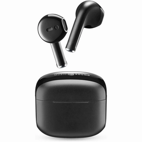Music Sound Swag Wireless Capsule Headset  Playback Time up to 20 Hours Bluetooth - Black earbuds and headphones, true wireless earbuds, noise cancelling earbuds