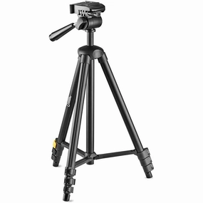 National Geographic Small Phototripod Kit with Carrying Bag, 3-Way Head, Quick Release, 4-Section Legs, 1kg Load, Aluminium - Black camera accessories, dslr camera accessories, best camera tripod