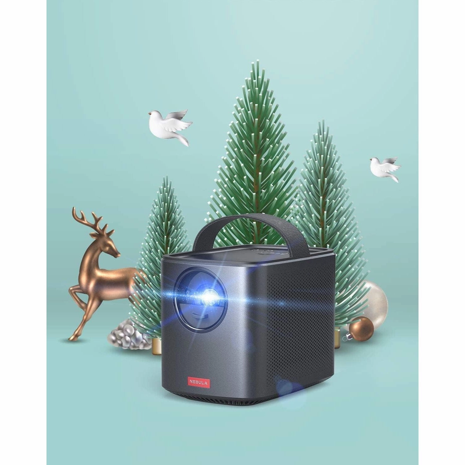 NEBULA by Anker Mars II Pro - Mini Portable Projector, 500 ANSI Lumen, Black, 720p Image Quality, 40-100 Inch Display, Ideal for Home Entertainment and Movies