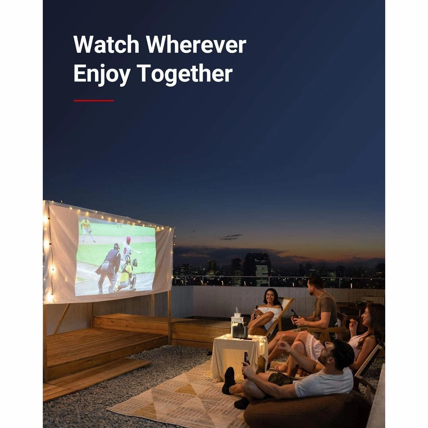 NEBULA by Anker Mars II Pro - Mini Portable Projector, 500 ANSI Lumen, Black, 720p Image Quality, 40-100 Inch Display, Ideal for Home Entertainment and Movies