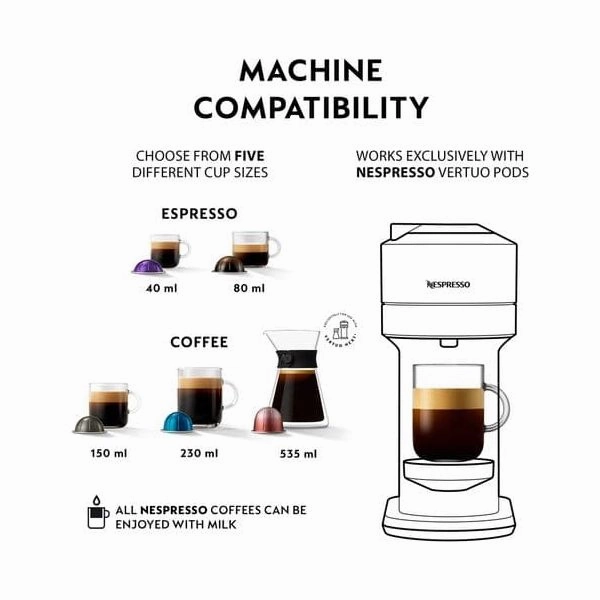 NESPRESSO by Krups Vertuo Next XN910840 Pod Coffee Machine - Black