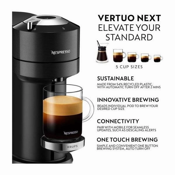 NESPRESSO by Krups Vertuo Next XN910840 Pod Coffee Machine - Black